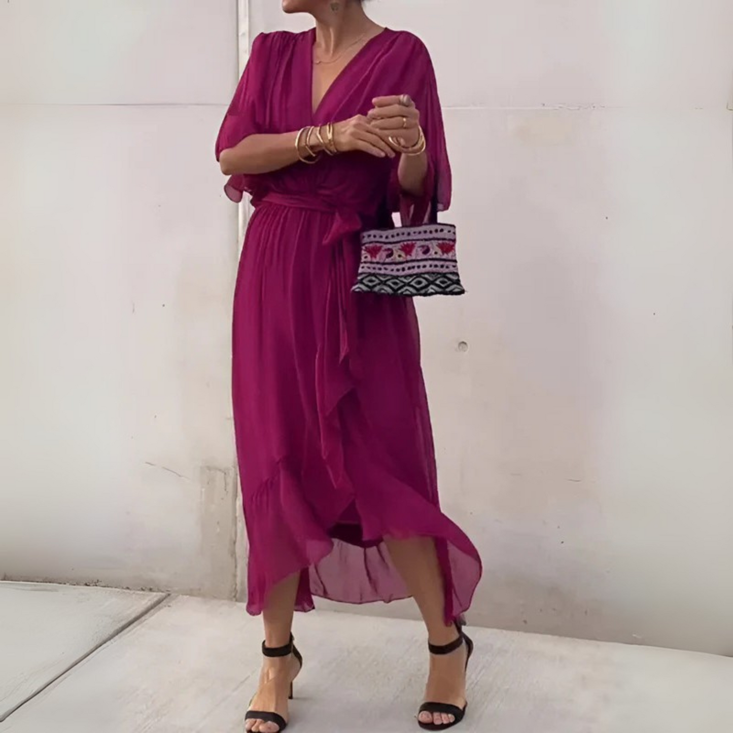 Eline™ | Tie-Waist Midi Dress