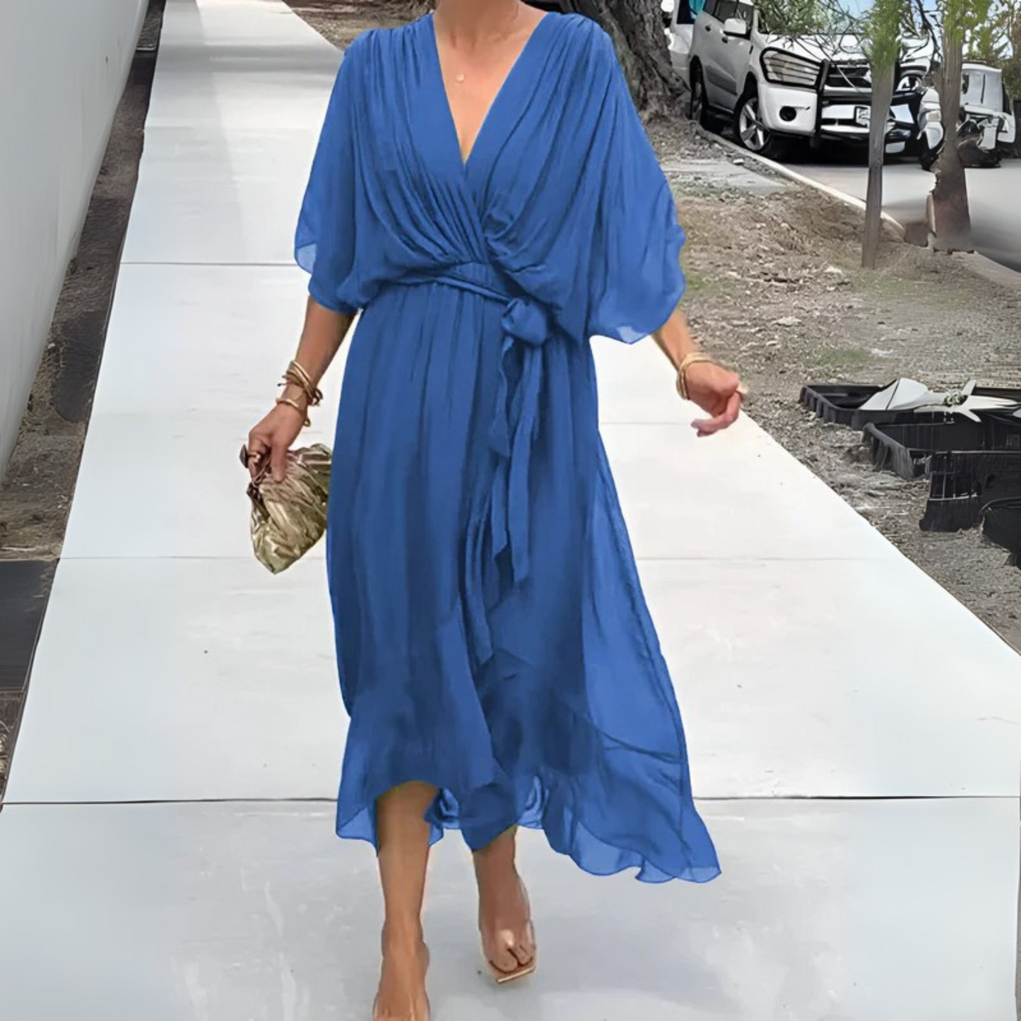 Eline™ | Tie-Waist Midi Dress