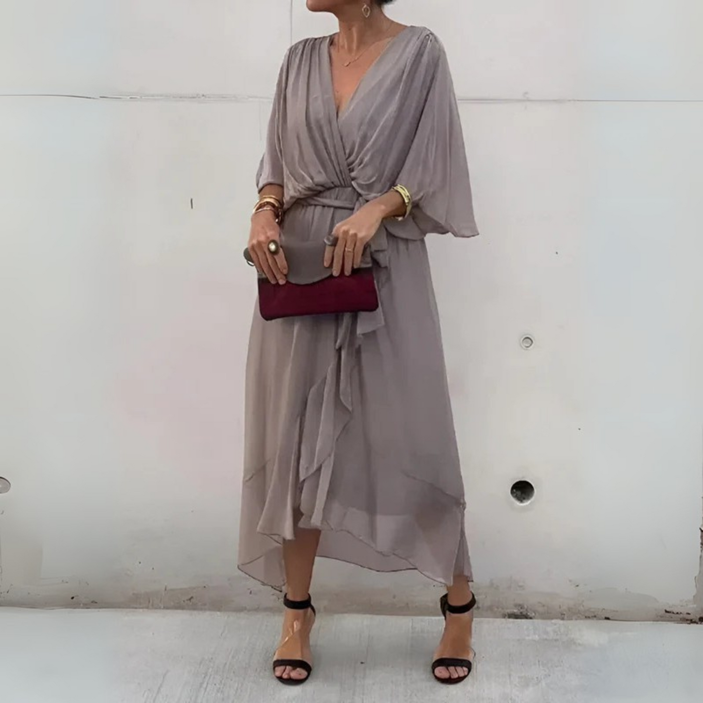 Eline™ | Tie-Waist Midi Dress