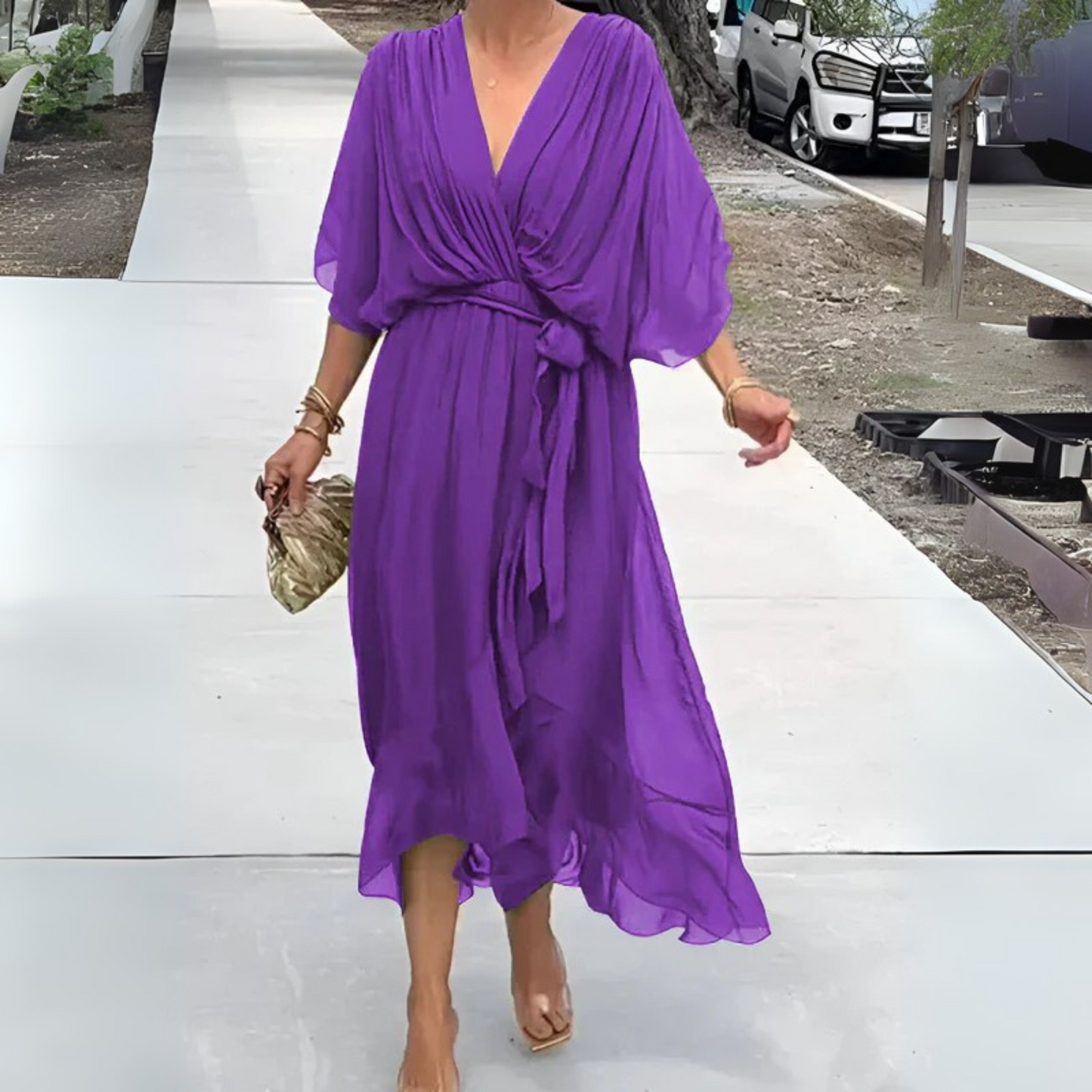 Eline™ | Tie-Waist Midi Dress