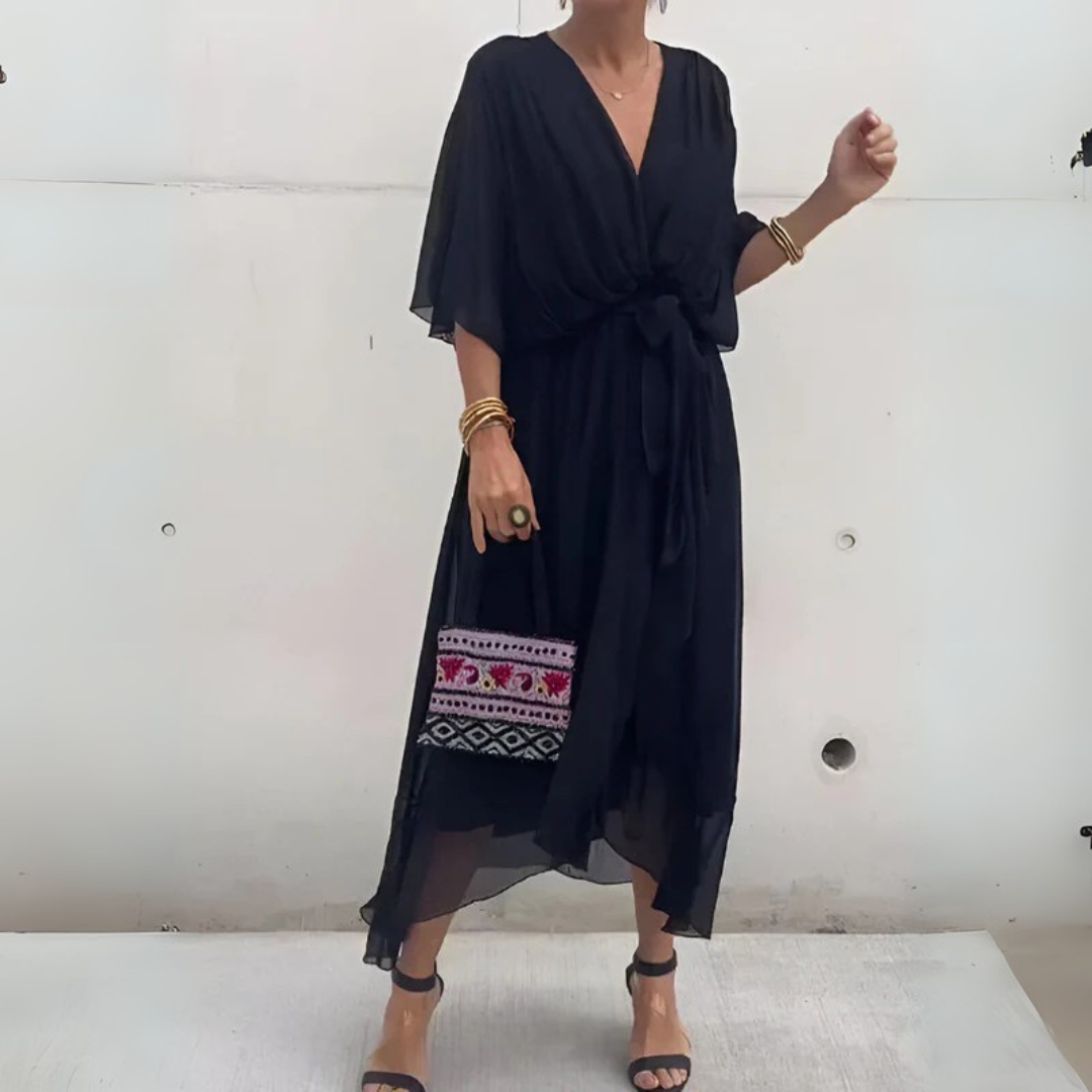 Eline™ | Tie-Waist Midi Dress